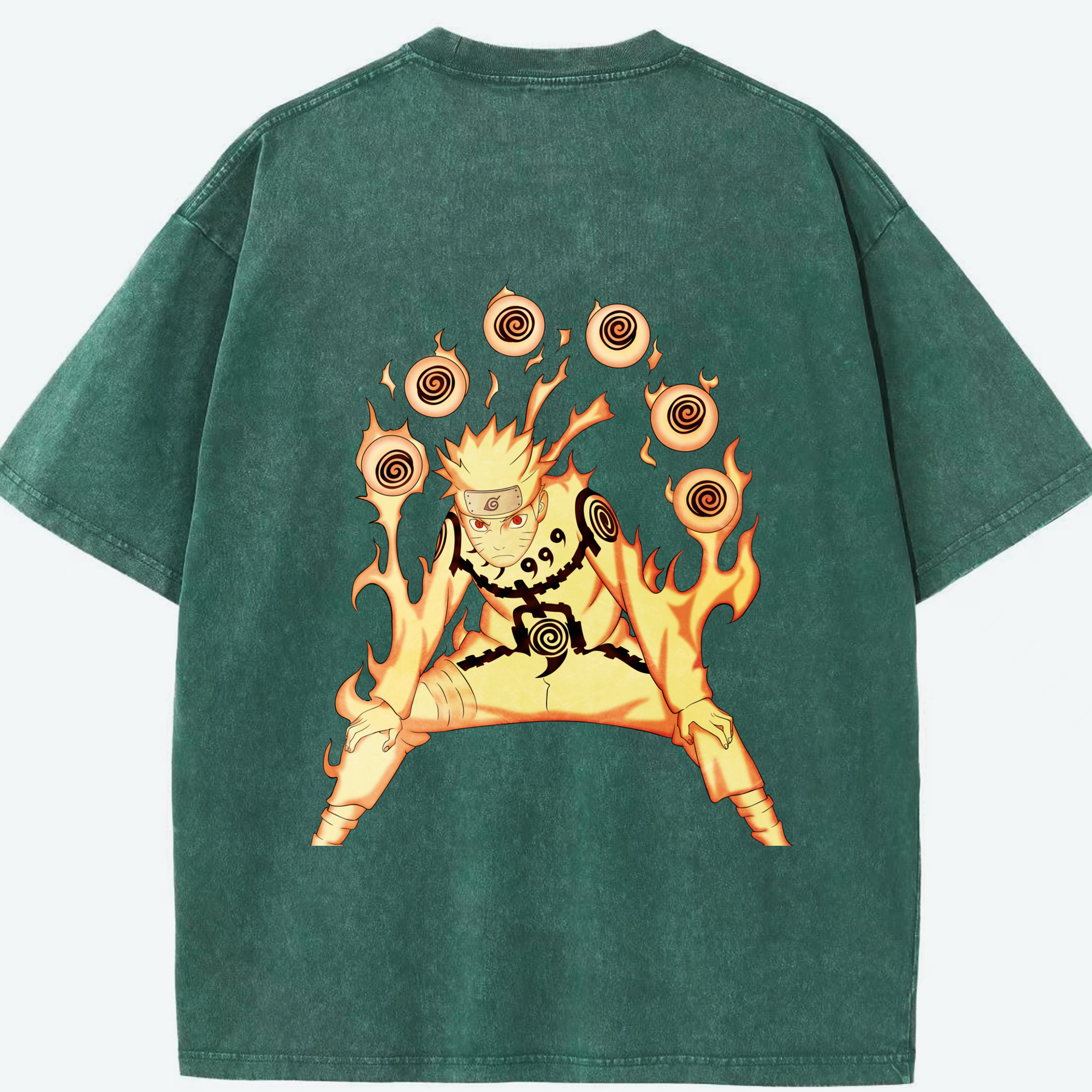 （画像用） NARUTO -ナルト- うずまき ナルト Uzumaki Naruto 綿100% ヴィンテージ風 半袖Tシャツ（背面プリント）